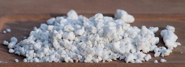 Close-up of white expanded horticultural perlite granules