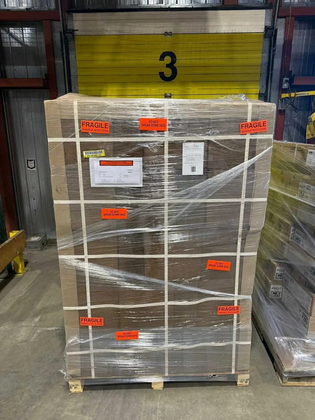 Bulk coco coir pallets packaged for wholesale delivery from a Canadian warehouse