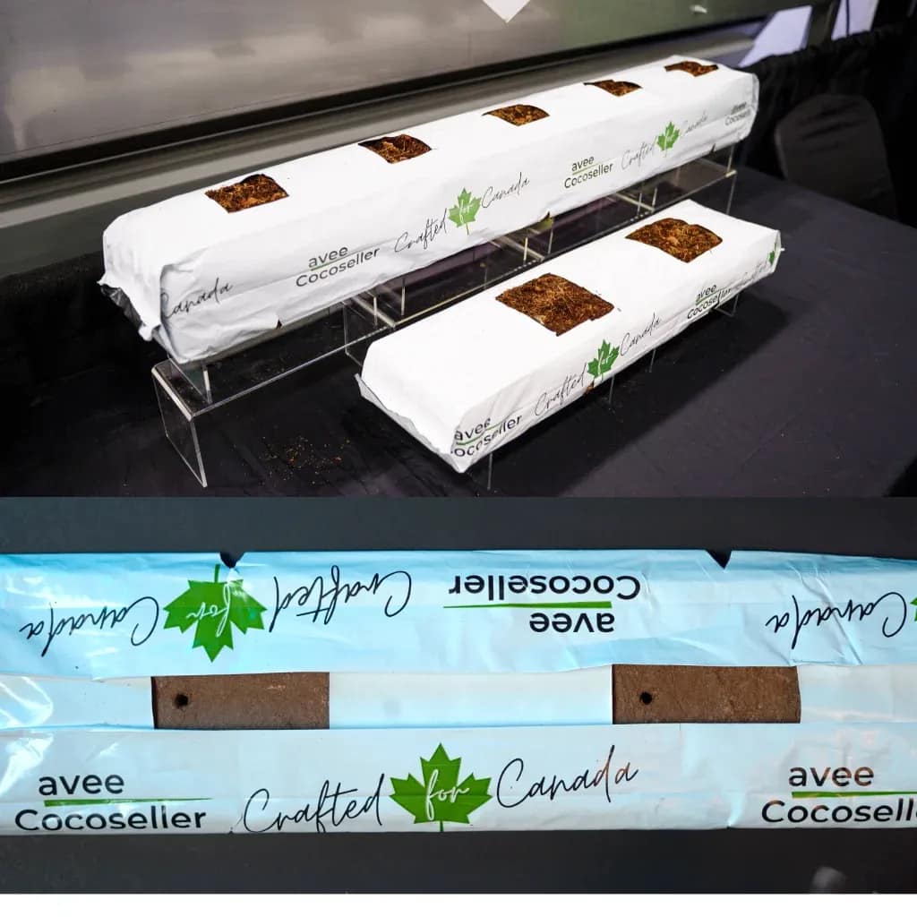 Avee Cocoseller coco coir grow bags with Crafted for Canada branding, the format most likely to have active Cambridge inventory
